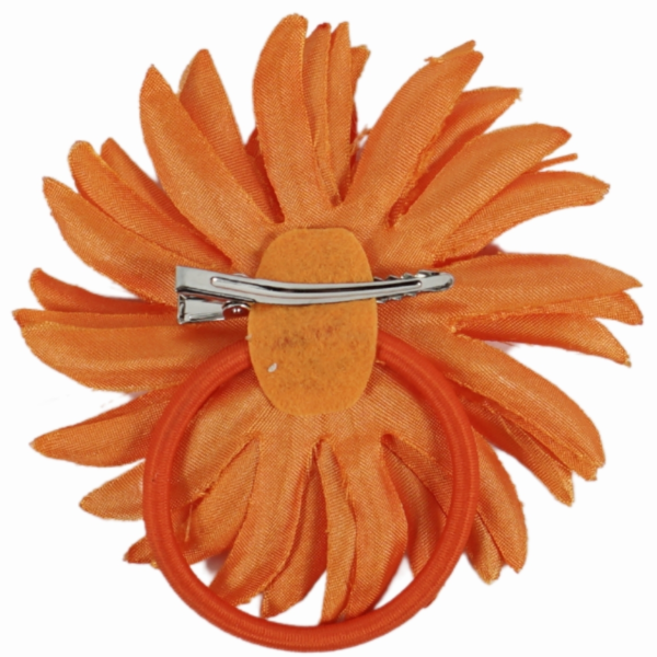 Haarelastiek oranje met nepdiamantjes 10 cm