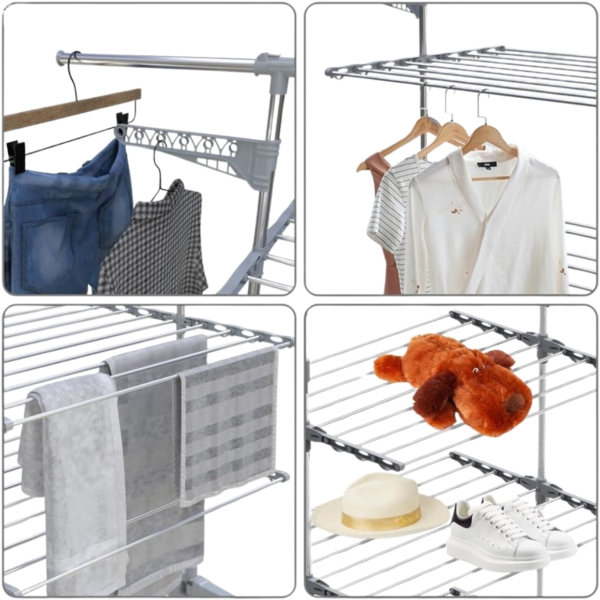 Droogrek opvouwbaar grijs 157 cm