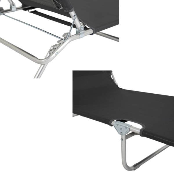 Bo-Camp ligbed Florence inklapbaar antraciet 189 cm