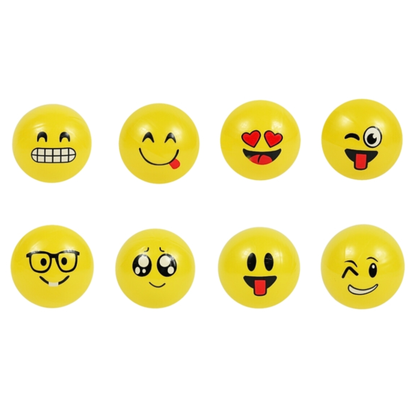 Bal kunststof Happy Face 23 cm