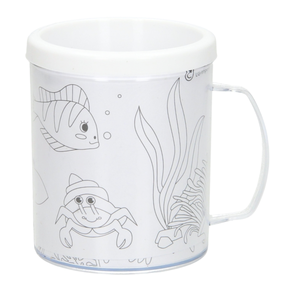 Kleur je eigen beker zeedieren 250 ml