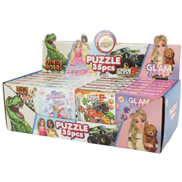 Puzzel 21 cm 35 stukjes 4 assorti