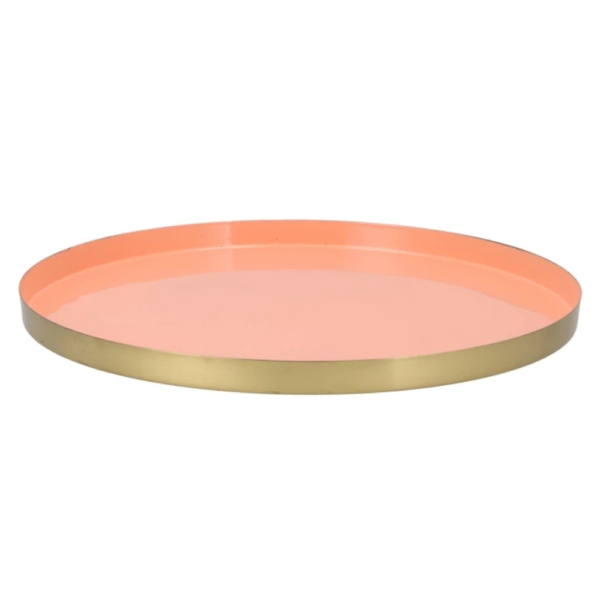 Dienblad Marrakech perzik goudkleurig 40 cm