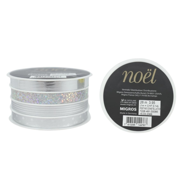 (R) Migros Geschenkband silber 400 cm