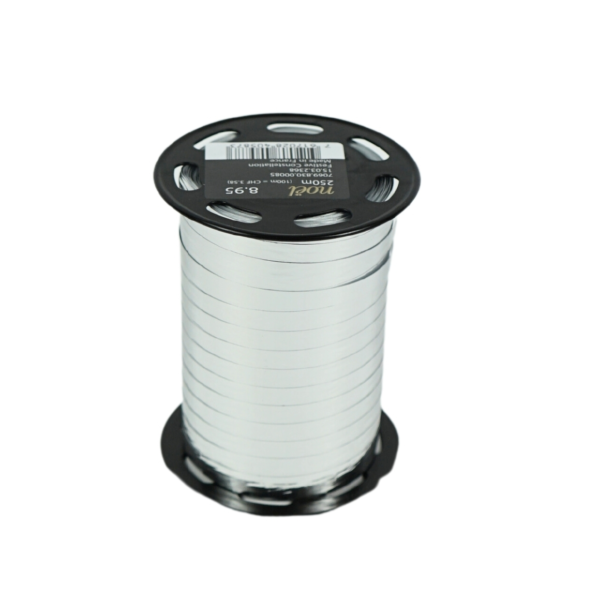 (R) Krullint noël glans zilverkleurig 7 mm x 250 m