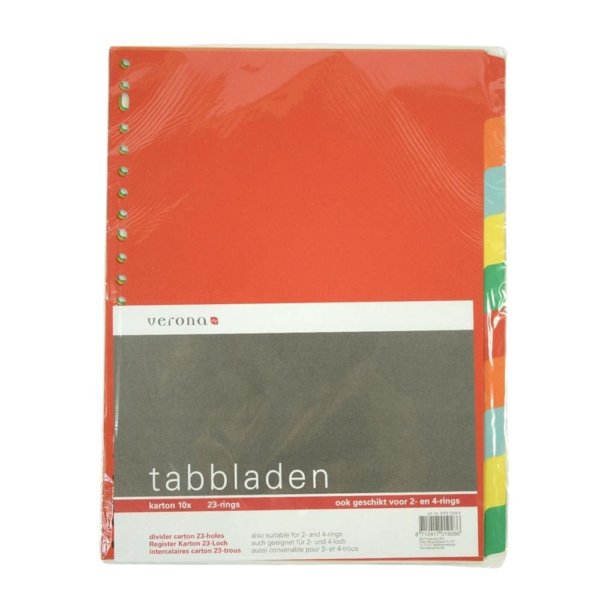 Tabbladen A4 karton 23 rings 10 st.