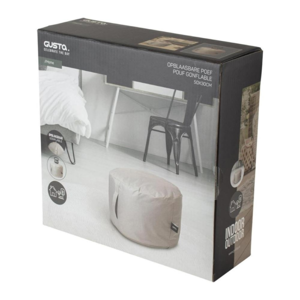 Gusta poef grijs opblaasbaar 50 cm