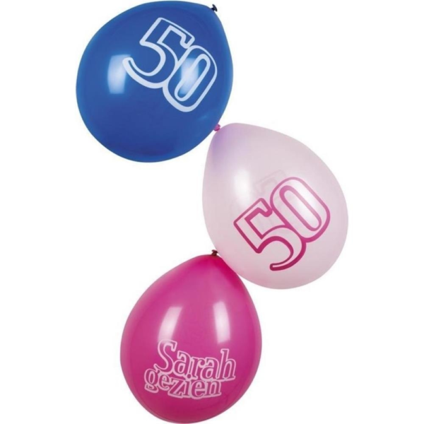 Luftballons 50 Jahre Sarah 6er