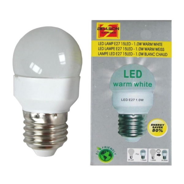 Led lamp E27 grote fitting warm wit 1 watt