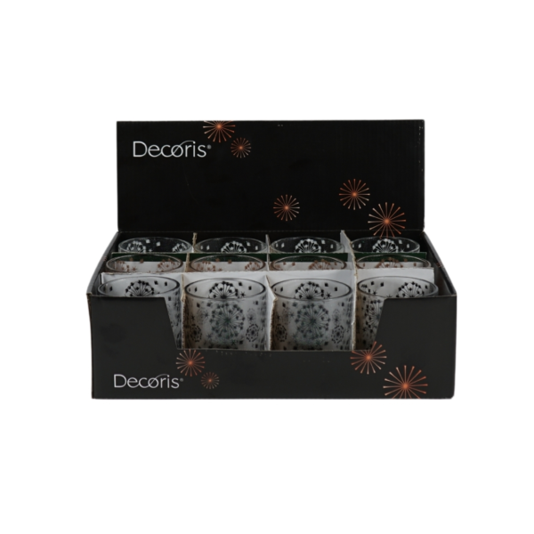 Theelichthouder glas 8,3 cm 3 assorti