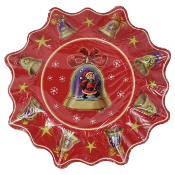 Papieren bord kerstbel 28 cm set van 3