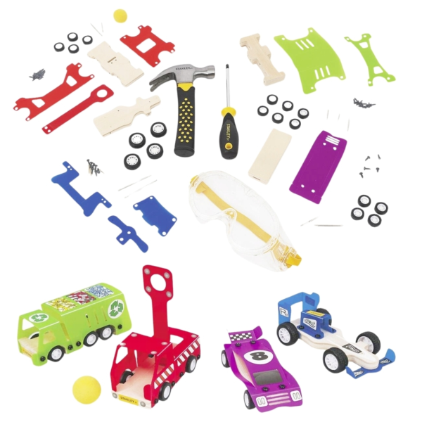 Stanley Jr. bouwpakket speelgoedauto set van 7