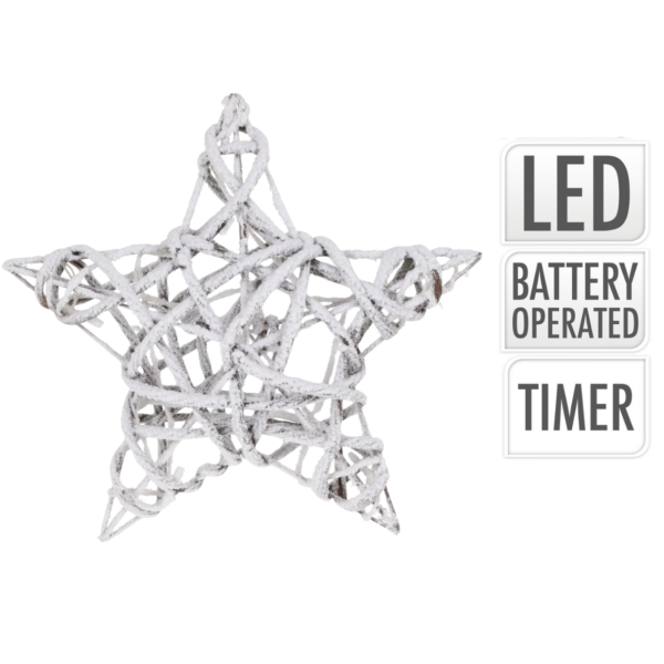 Kerstster LED op batterij snow 40 cm