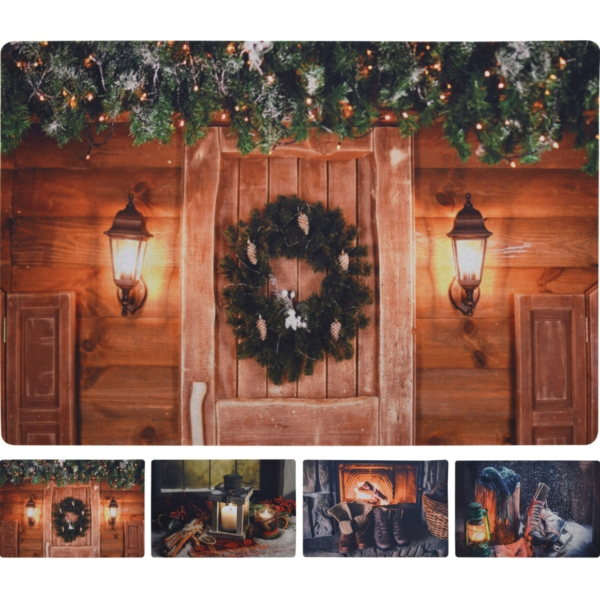 H&S collection deurmat kerst 58 cm 4 assorti