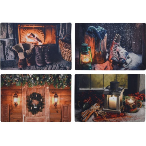 H&S collection deurmat kerst 58 cm 4 assorti