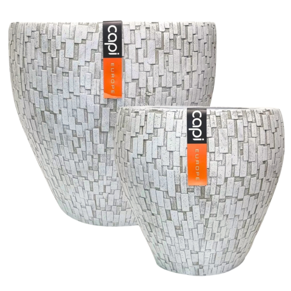 Capi Europe bloempotten wit 39 cm set van 2