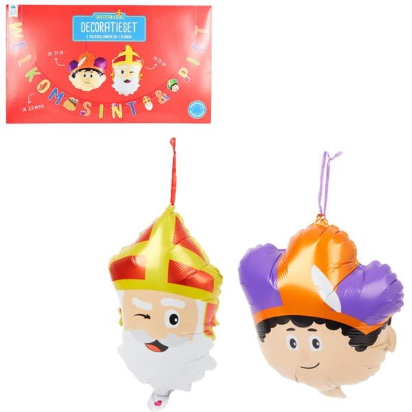 Sinterklaas decoratieset slinger 3,6 meter 2 assorti