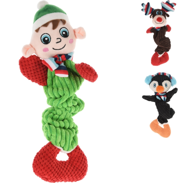 Dogs collection hondenspeelgoed kerst 40 cm 3 assorti