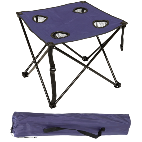 Opvouwbare campingtafel Oxford met bekerhouders 50 cm 4 assorti