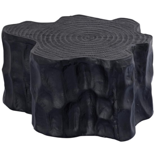 PTMD bijzettafel Fennah boomstronk aluminium zwart 44 cm