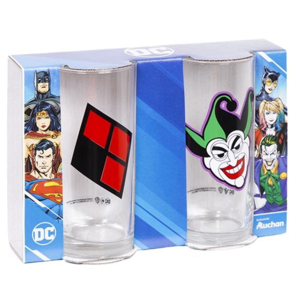 DC glazen Harley Quinn & Joker 270 ml set van 2