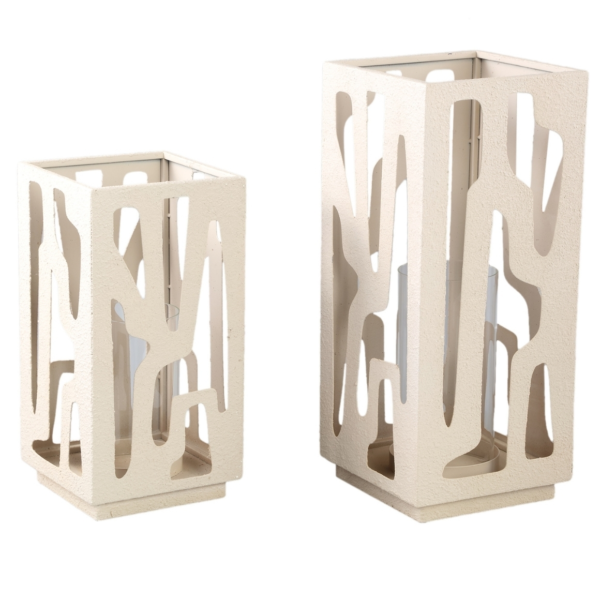 PTMD windlicht Dewey creme 32 cm