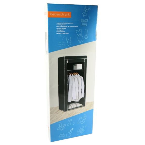 Kledingkast opvouwbaar antraciet 160 cm
