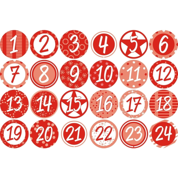 Adventskalender cadeauset DIY rood 26 cm