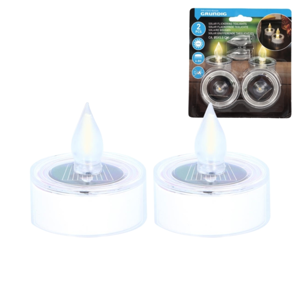 Grundig solar knipperende theelichtjes 5,5 cm set van 2 B-keus