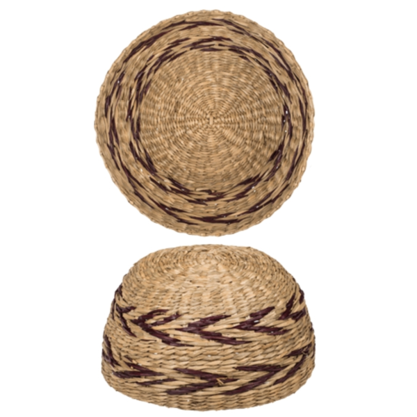 Korb Seegras natur/bordeaux 25 cm