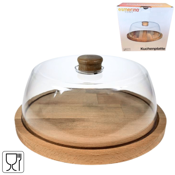 Esmerina serveerplank met stolp 24 cm