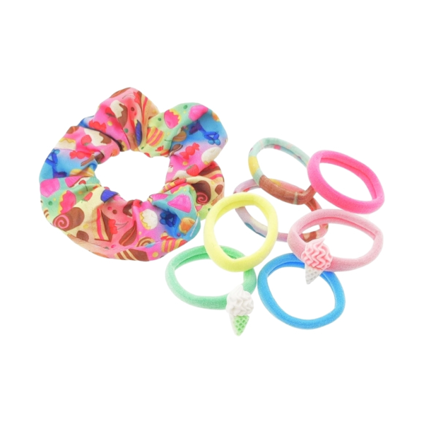 Haarelastiek Candy pastel 8-delig