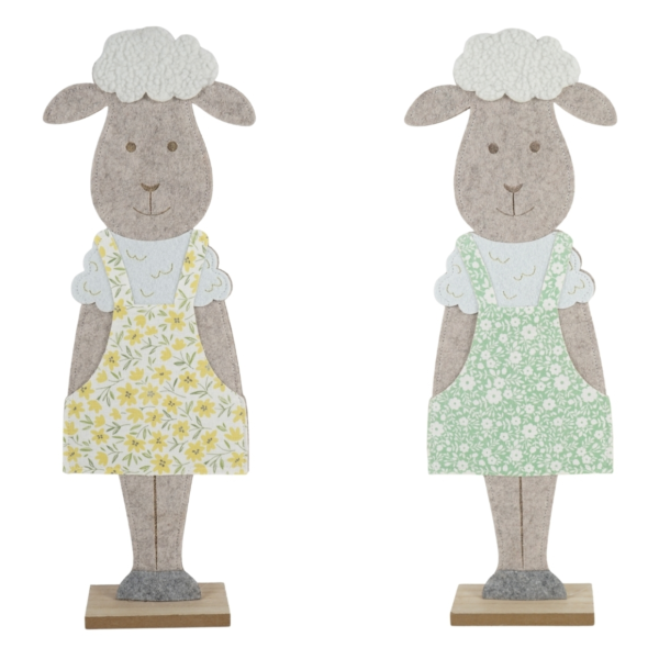 Decoratie schaap vilt 50 cm 4 assorti