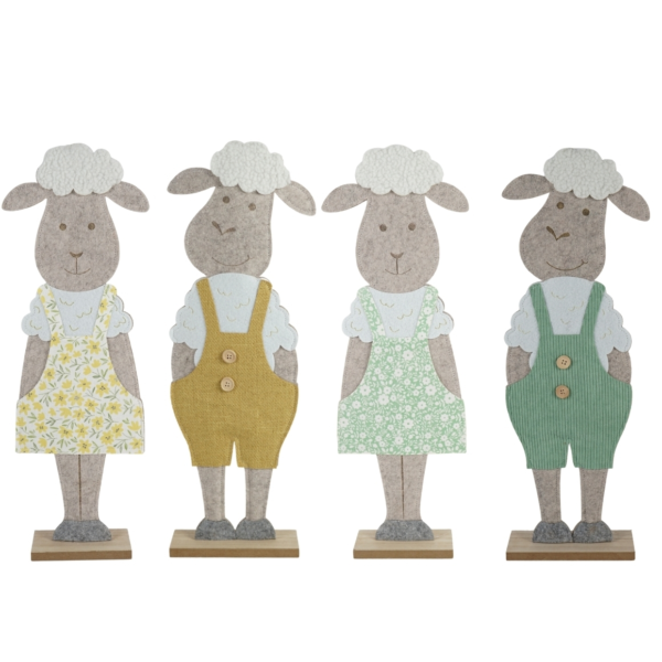 Decoratie schaap vilt 50 cm 4 assorti
