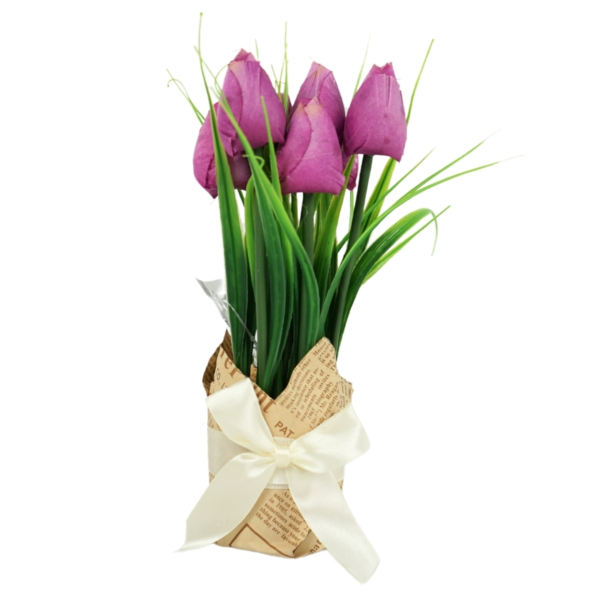 Kunstblumen Tulpen in Geschenkverpackung 23 cm 6 sortiert