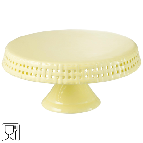 J-LINE taartplateau keramiek geel 25 cm