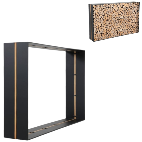 PTMD Boris houtopslag metaal zwart 160 cm