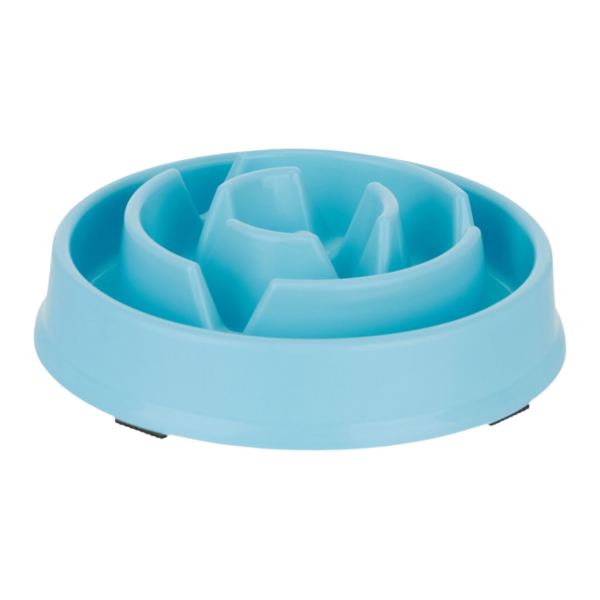 Relaxdays honden anti-schrok voerbak ronde schotten blauw 21 cm