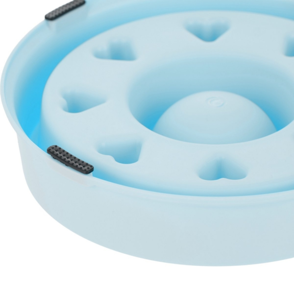 Relaxdays honden anti-schrok voerbak hartjes blauw 19,5 cm