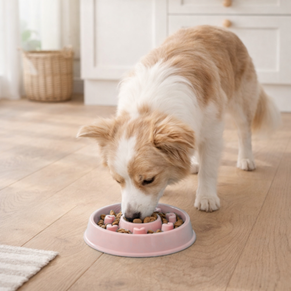 Relaxdays honden anti-schrok voerbak hartjes roze 19,5 cm