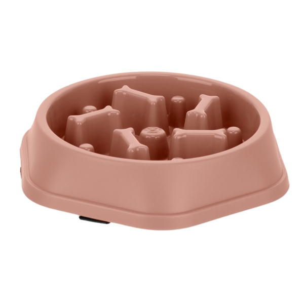 Relaxdays honden anti-schrok voerbak botjes oudroze 22,5 cm
