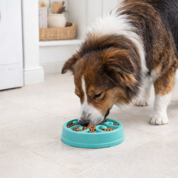 Relaxdays honden anti-schrok voerbak krul groen 30 cm