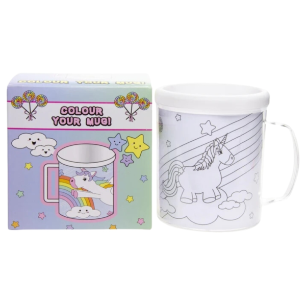 Kleur je eigen beker eenhoorn 10 cm