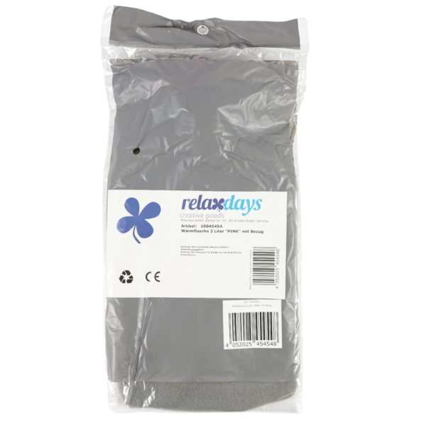 Relaxdays warmwater kruik met hoes blauw/grijs 2 L