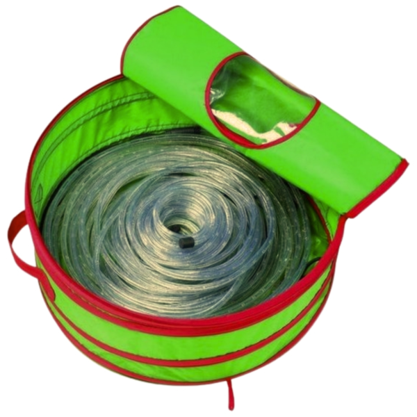 Opbergtas kerstkrans kerstverlichting groen 60 cm