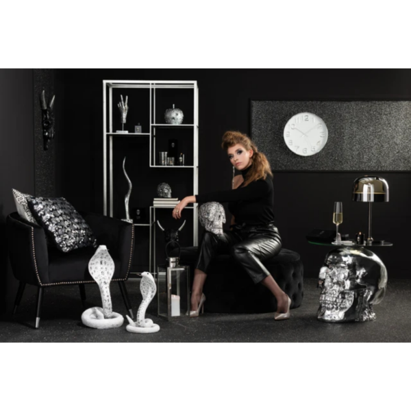 J-Line Wanduhr weiss/silberfarben 40 cm