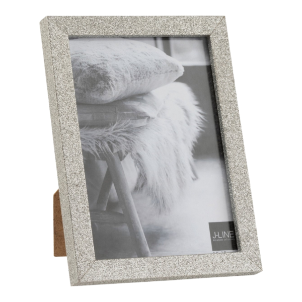 J-Line Bilderrahmen Glitzer silberfarben 13 x 18 cm