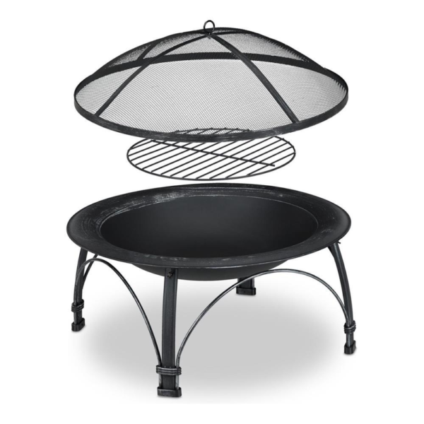 Relaxdays vuurschaal XXL zwart 89 cm