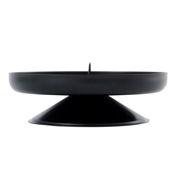 (R) Spaas kaarsenhouder metaal zwart 9 cm