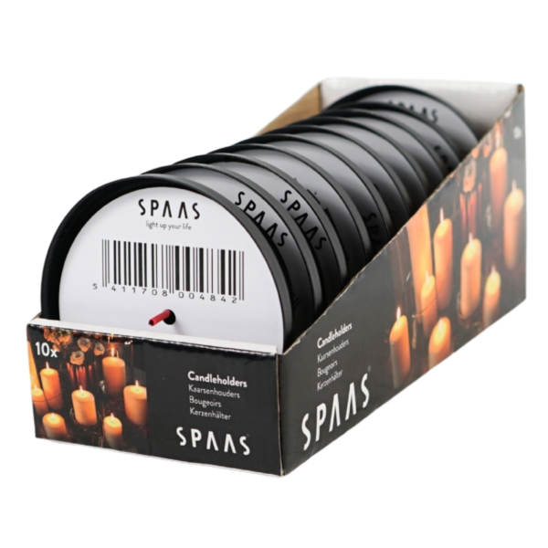 (R) Spaas kaarsenhouder metaal zwart 9 cm